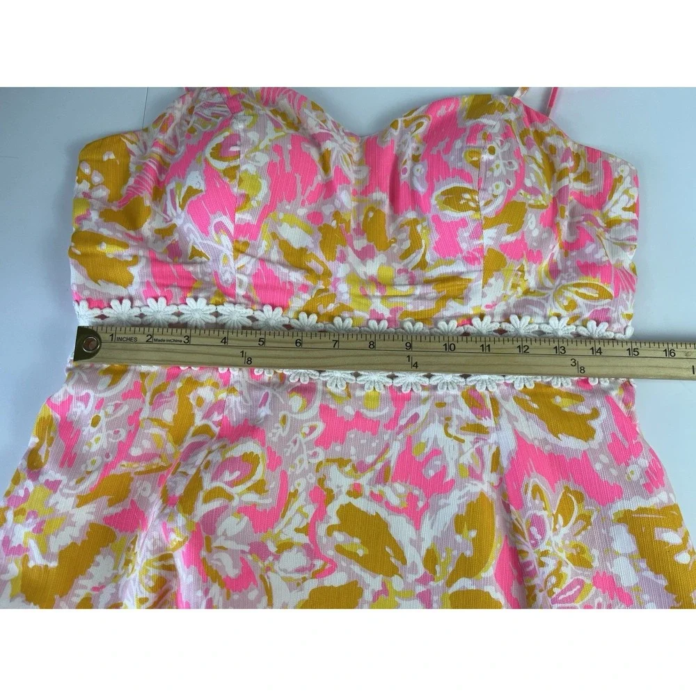Lilly Pulitzer Lenore Lace Cutout Dress Spaghetti Straps Pockets Cotton 10 Sz 10 - Picture 5 of 11